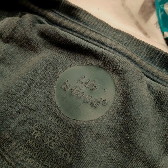 LIFE IS GOOD Embroidered Sweatshirt Blue Embroidered womens XS long sleeve Terry - Picture 8 of 8